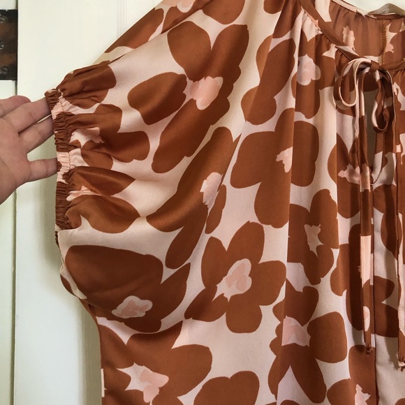 Adorable summer top in pink and caramel - Picture 2 of 4